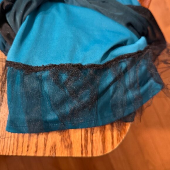 Sparkling Teal Ombre Dress with Black Shrug by Disorderly Kids - Size 12 - Picture 5 of 6